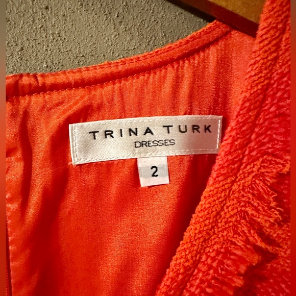 Trina Turk fit and flare sleeveless dress, Orange, size 2, knee length - Picture 4 of 8